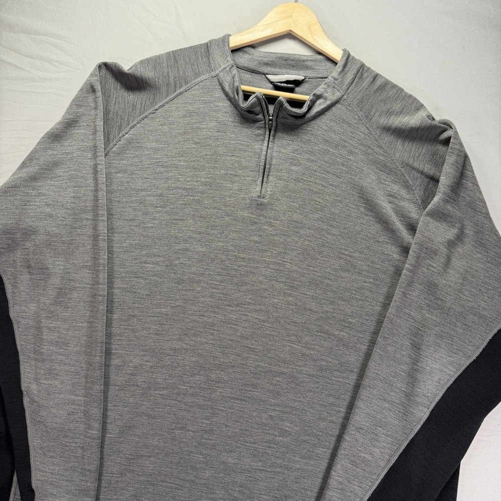 Nike Golf 1/4 Zip Pullover Shirt Mens 2XL Gray Pure Wool Long Sleeve Warm